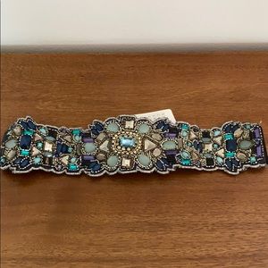 Anthropologie Blue Jeweled Belt - NWT - Small
